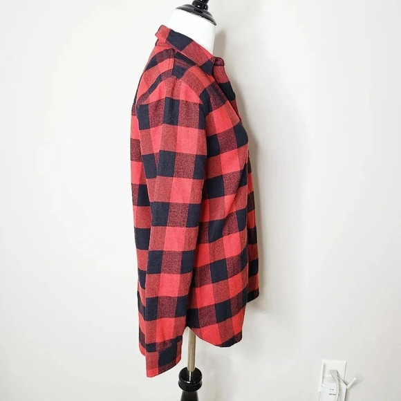 Madewell Ex-Boyfriend Red & Black Buffalo Plaid Flannel Button Down Shir… - Picture 4 of 8